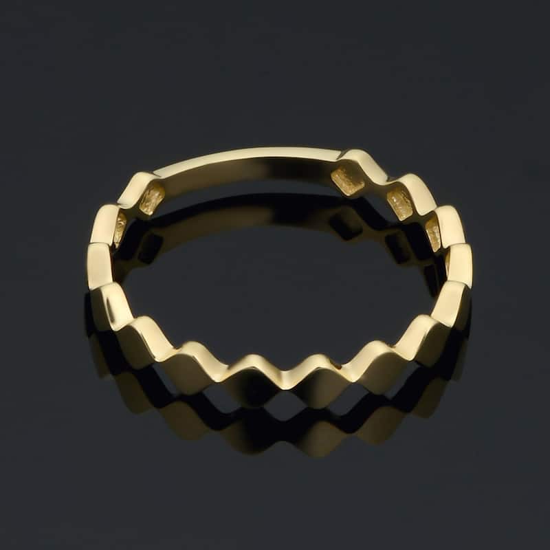 14k Yellow Gold Geometric Shaped Ring Minimalist Jewelry for Women
