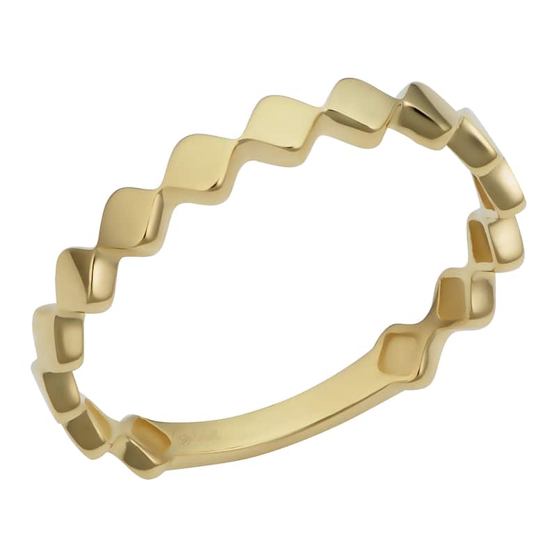 14k Yellow Gold Geometric Shaped Ring Minimalist Jewelry for Women