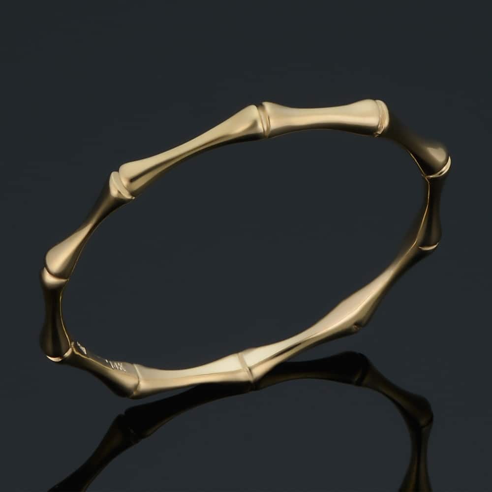 14k Yellow White or Rose Gold 1.8 millimeter Bamboo Ring Minimalist Jewelry