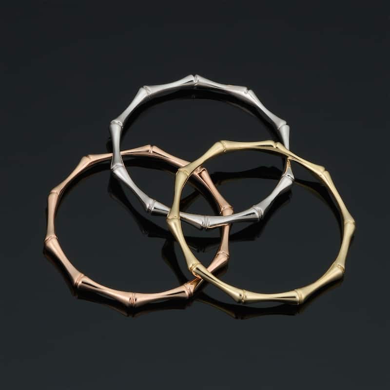 14k Yellow White or Rose Gold 1.8 millimeter Bamboo Ring Minimalist Jewelry