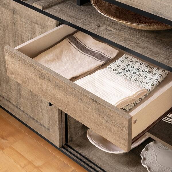 South Shore Munich Buffet with Sliding Door-Seaside Pine