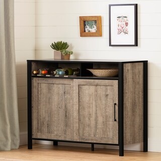 South Shore Furniture South Shore Munich Buffet with Sliding Door - N/A (Weathered Oak and Matte Black)
