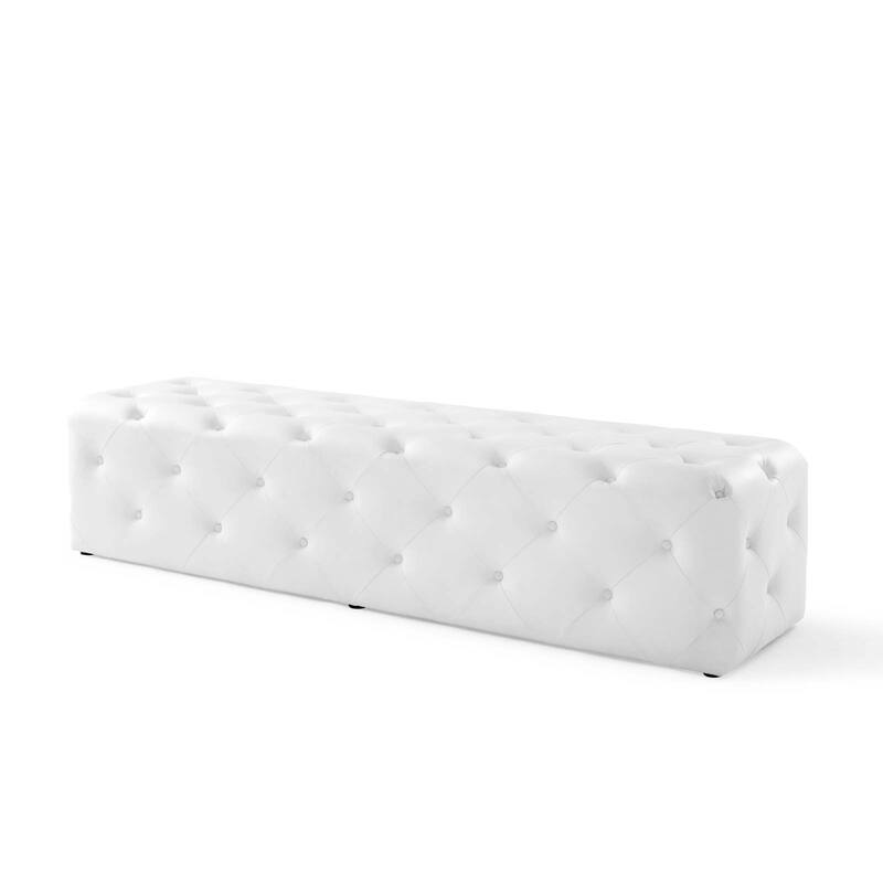 Anthem 72" Tufted Button Entryway Faux Leather Bench