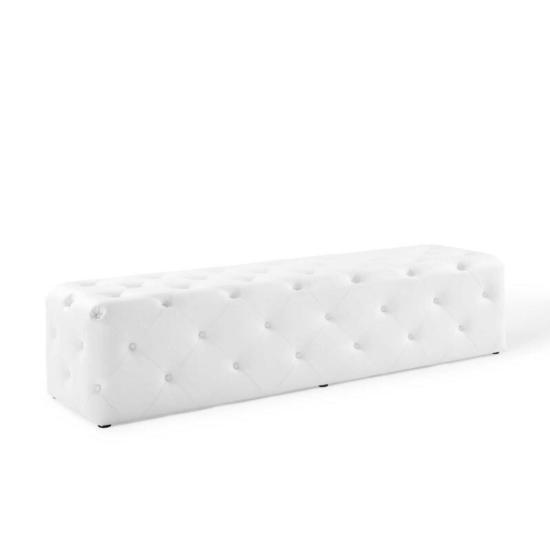 Anthem 72" Tufted Button Entryway Faux Leather Bench