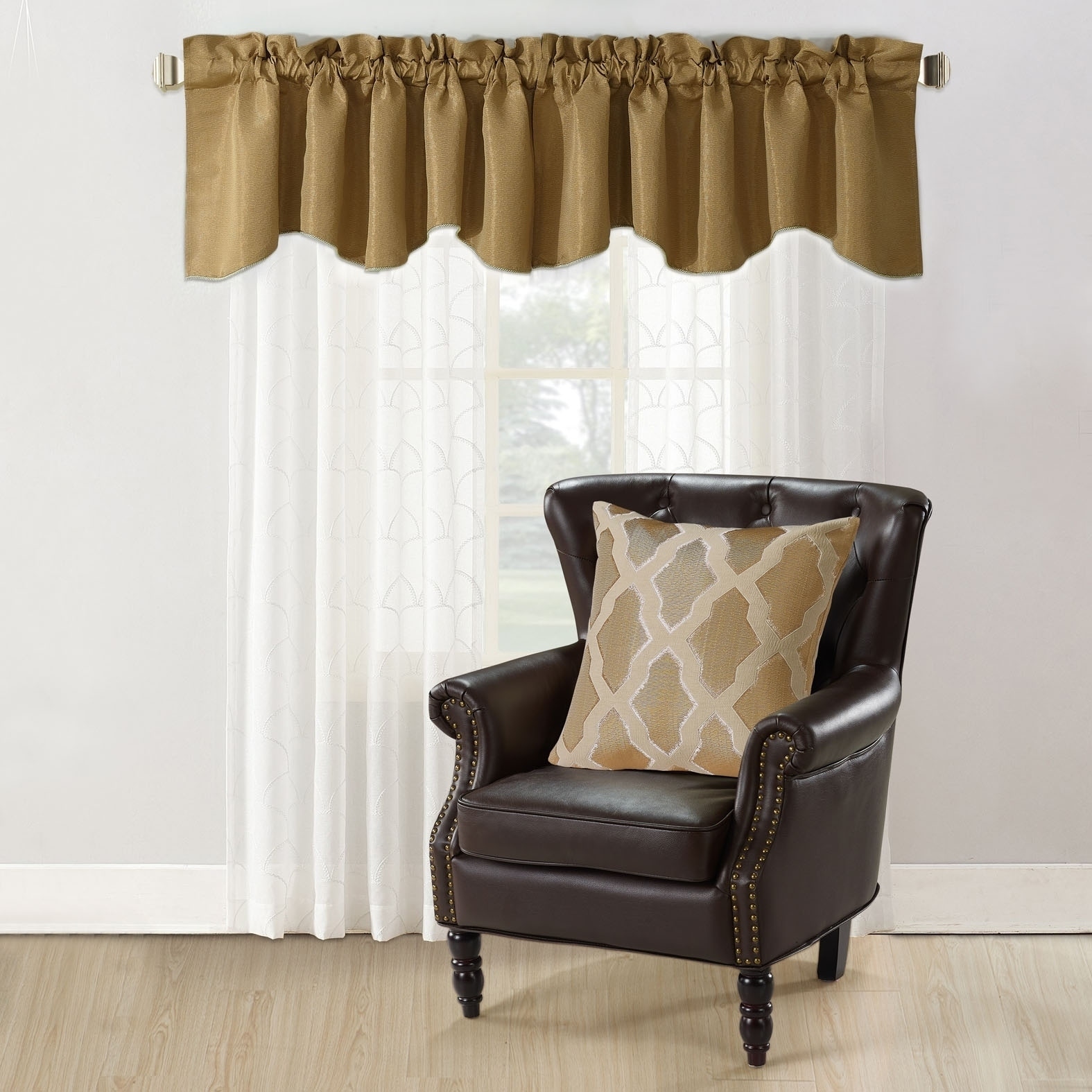 Hoorn Jacquard Valance and Pillow Sham 2-piece Set with Safi Pattern