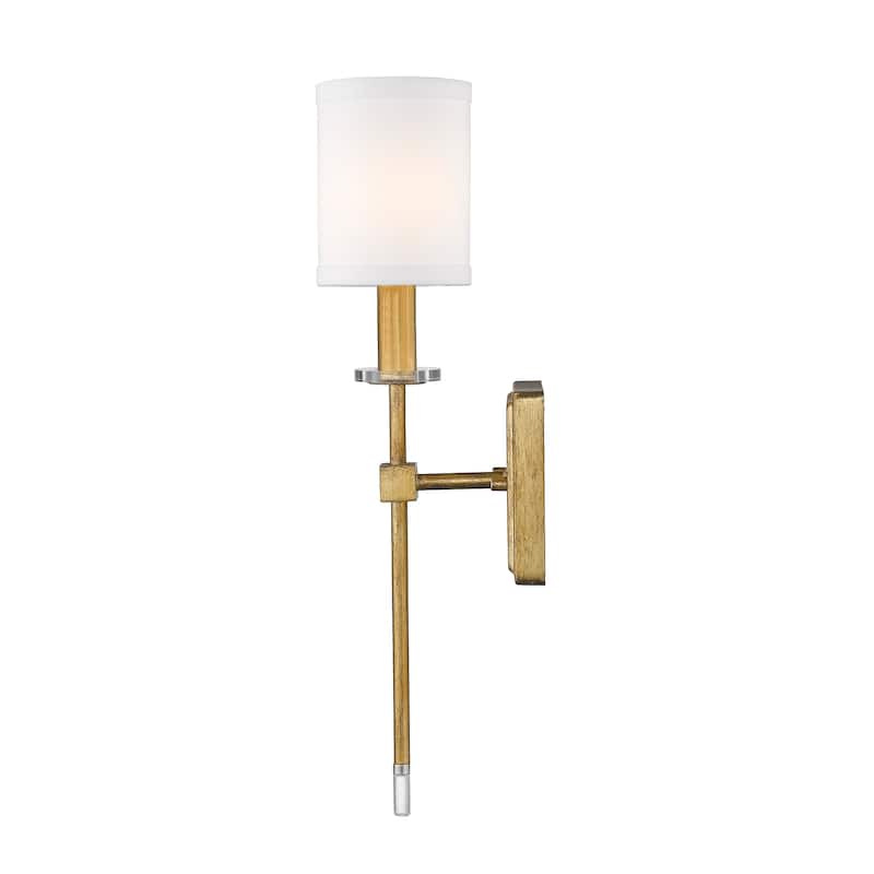 Dressy Glam 1-Light Wall Sconce with Modern Shade in Antique Gold