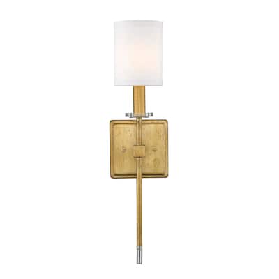 Dressy Glam 1-Light Wall Sconce with Modern Shade in Antique Gold