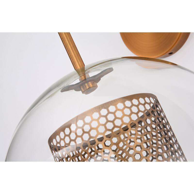 Ninakaren Metallic Gold and Glass Wall Sconce