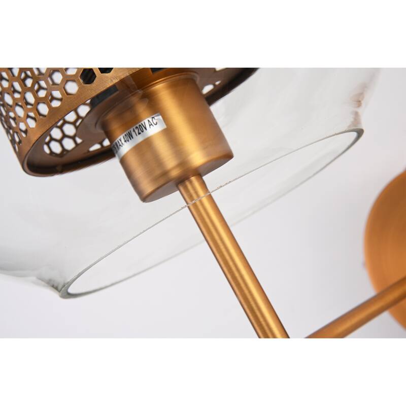 Ninakaren Metallic Gold and Glass Wall Sconce