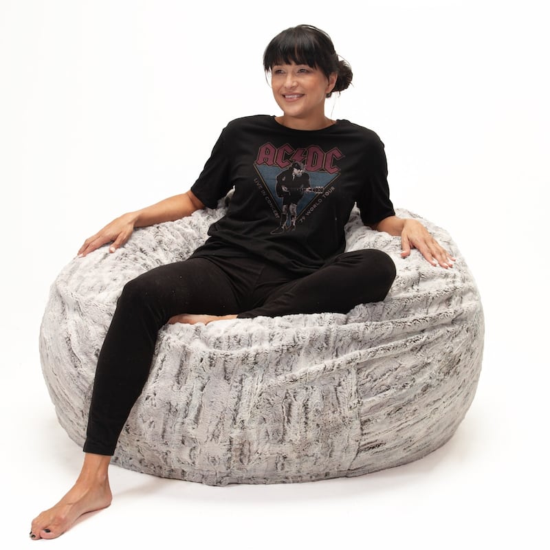 Jaxx 4' Foot Bean Bag Chair and Lounger for Kids, Teens and Young Adults - Faux Fur