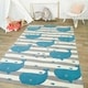 preview thumbnail 6 of 14, Mod-Tod Wonderful Whale Kids Rug 3'11" x 5'7" - Teal