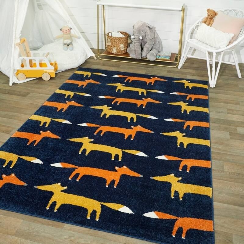 Mod-Tod Happy Fox Kids Area Rug