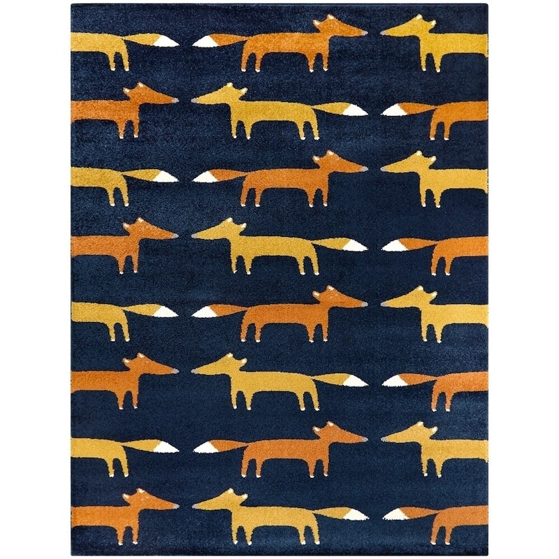 Mod-Tod Happy Fox Kids Area Rug