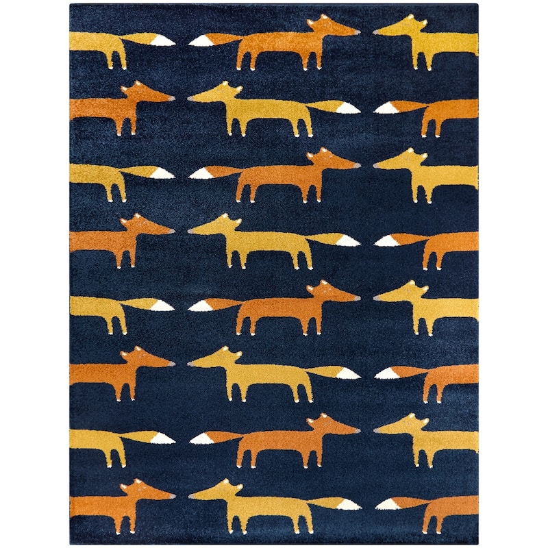 Mod-Tod Happy Fox Kids Area Rug