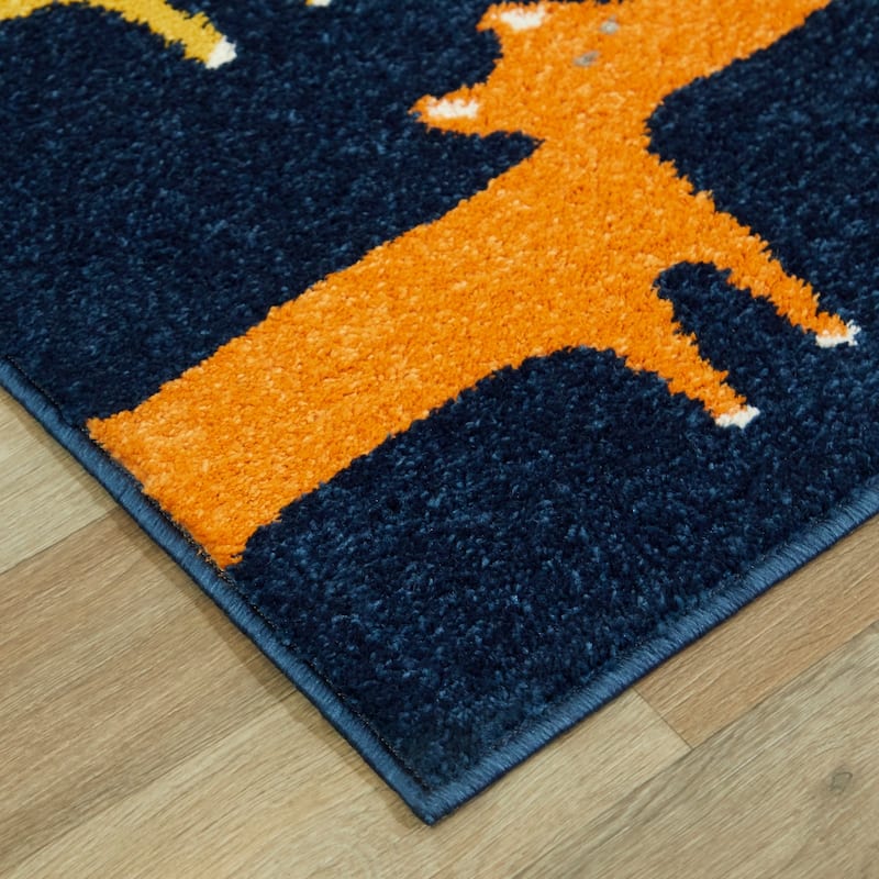 Mod-Tod Happy Fox Kids Area Rug