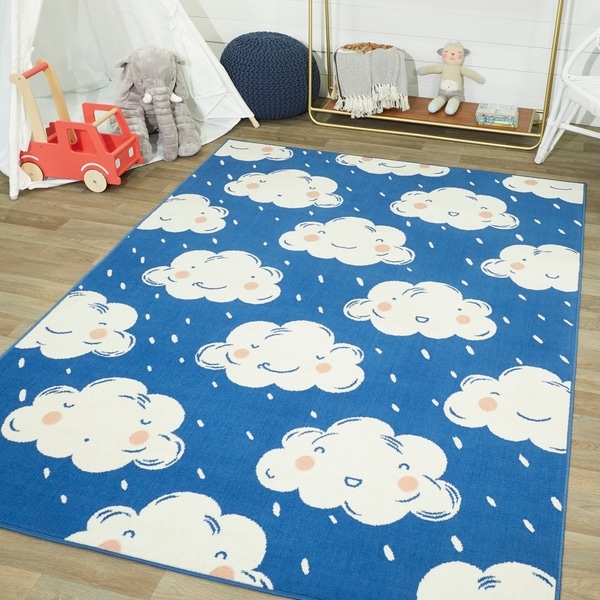 Mod-Tod Happy Clouds Kids Rug