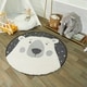 preview thumbnail 9 of 12, Mod-Tod Polar Bear Round Shag Kids Rug Animal Theme 3'11" Round - White