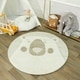 preview thumbnail 1 of 12, Mod-Tod Polar Bear Round Shag Kids Rug Animal Theme 3'11" Round - Off-White