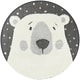 preview thumbnail 10 of 12, Mod-Tod Polar Bear Round Shag Kids Rug Animal Theme