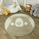 preview thumbnail 5 of 12, Mod-Tod Polar Bear Round Shag Kids Rug Animal Theme 3'11" Round - Tan
