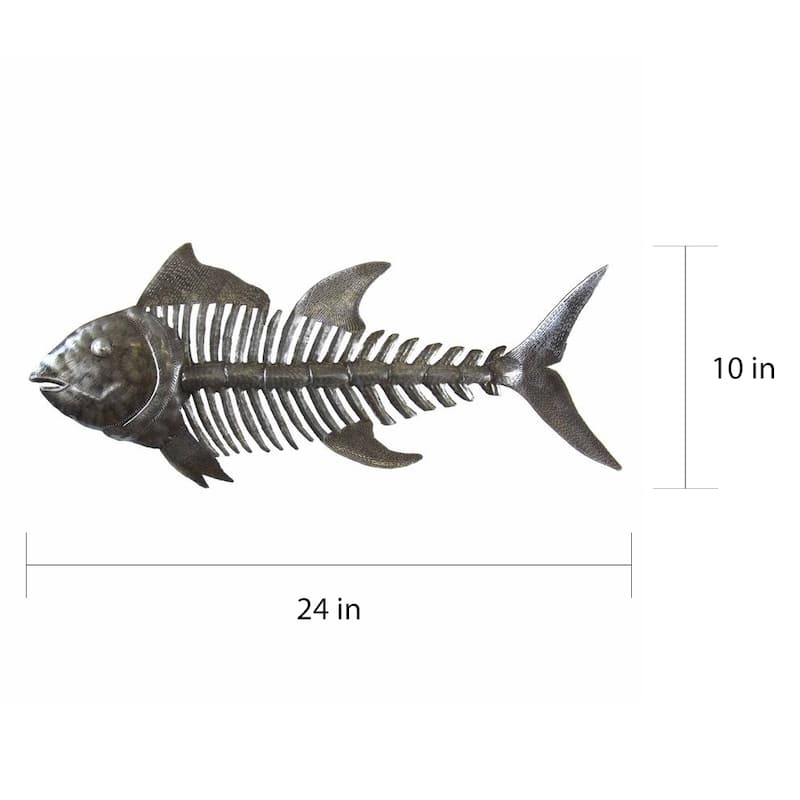 Porch & Den Bone Fish Recycled Metal Wall Art (Haiti)