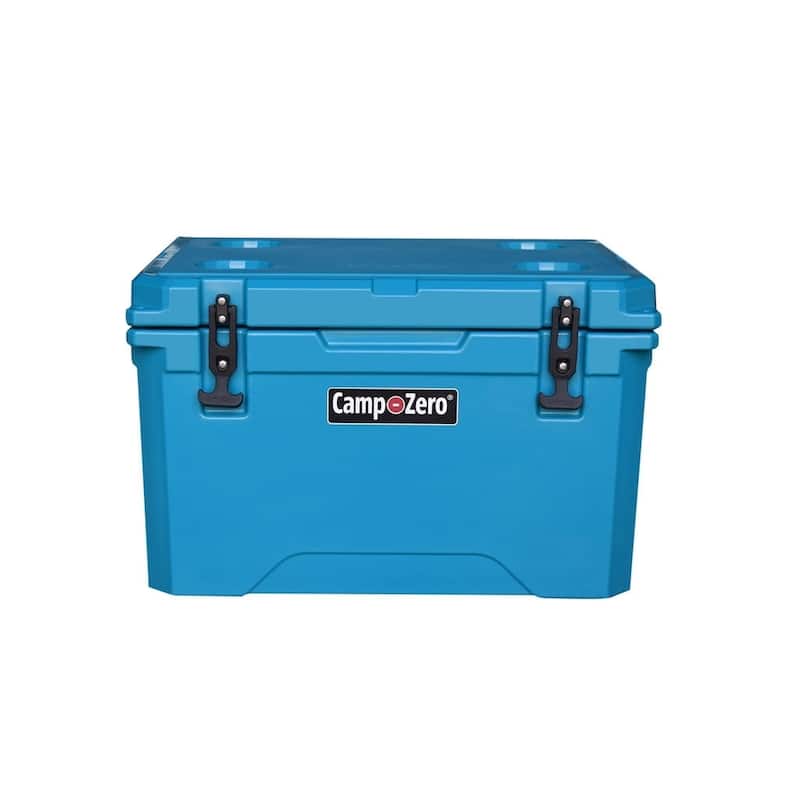 CAMP-ZERO 40L 42 Quart Premium Cooler With Molded-In Drink Holders - Bright Blue
