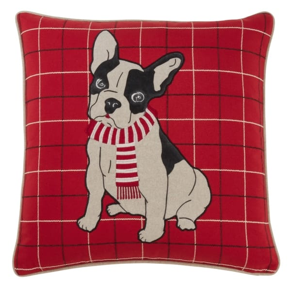French Bulldog Design Plaid Christmas Pillow Overstock 29821723