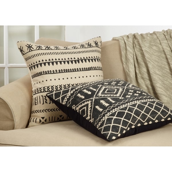 Neutral Boho Pillow Set Sofa Pillow Set White Mud Cloth Decor