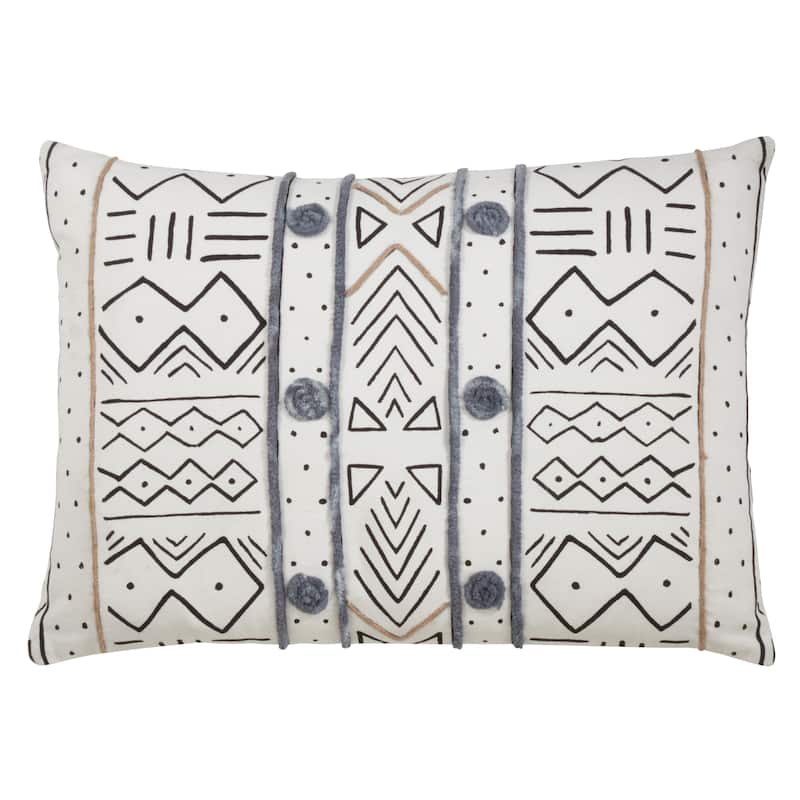 Mud Cloth Throw Pillow - 14 x 20 - Polyester