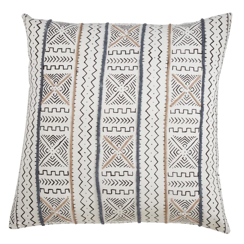 Mud Cloth Throw Pillow - 20 x 20 - Feather Down