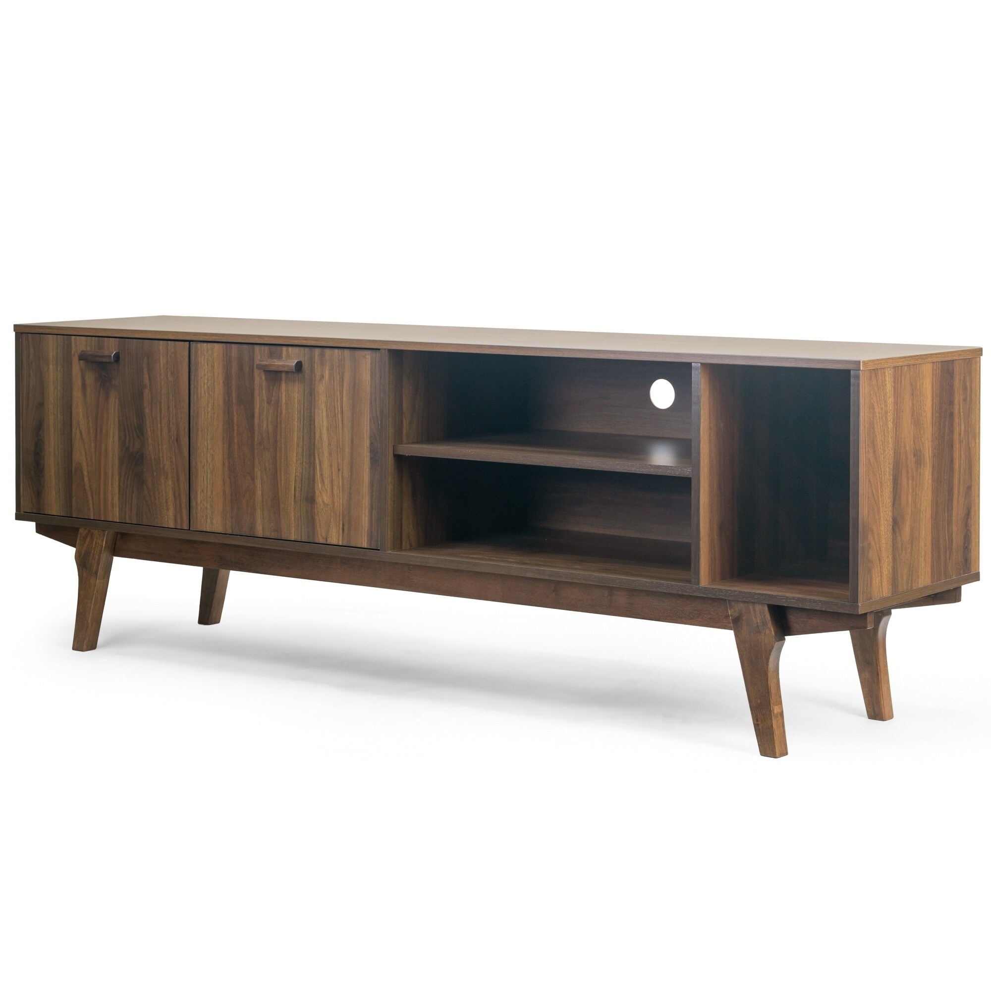 Shop Anona Tv Stand With Two Cabinets And Open Shelves On Sale