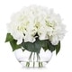 Enova Home Artificial Cream Silk Hydrangea Fake Flowers Arrangement in ...