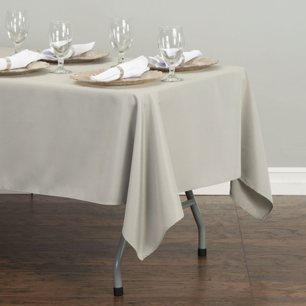 Polyester Rectangle Tablecloth 60" x 126" Silver