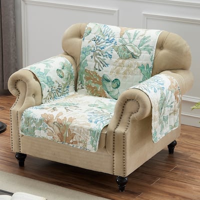 Porch & Den Gwinn Green Arm Chair Protector - Armchair