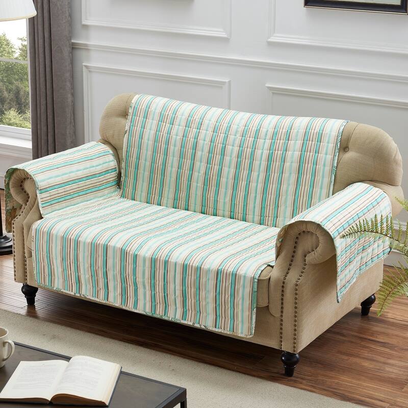 Porch & Den Gwinn Green Loveseat Protector - Couch