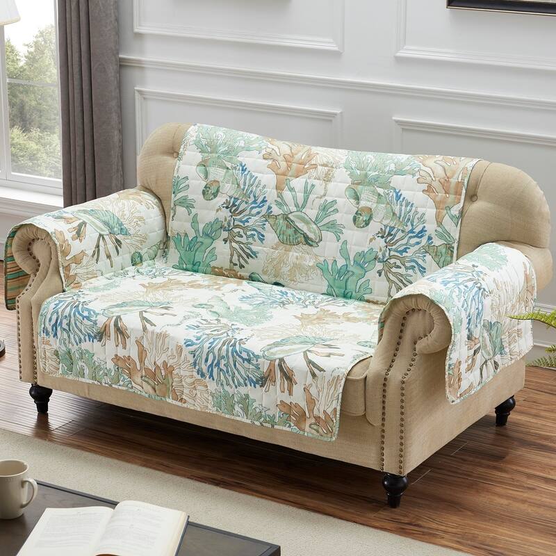 Porch & Den Gwinn Green Loveseat Protector - Couch