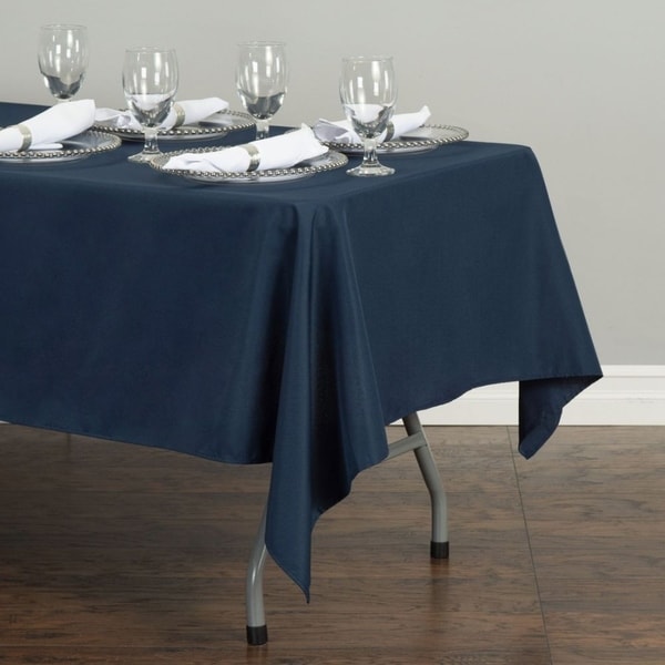 Polyester Rectangle Tablecloth 60" x 126" Navy Blue