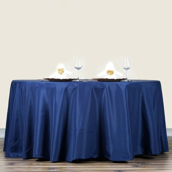 Polyester Round Tablecloth 70" Navy Blue