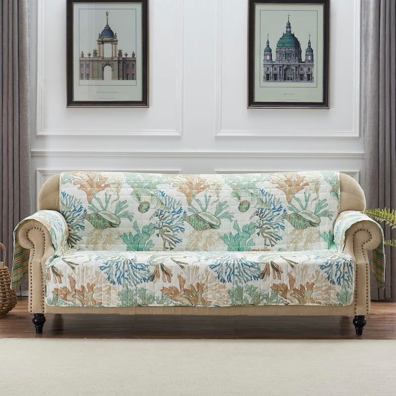 Porch & Den Gwinn Green Sofa Protector - Couch