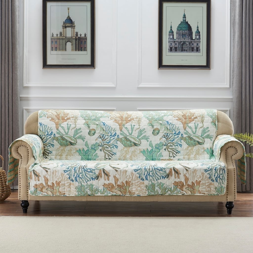 Porch & Den Gwinn Green Sofa Protector - Couch