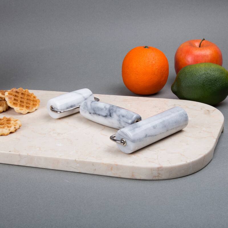 Creative Home White Marble Double Pastry Pie Roller