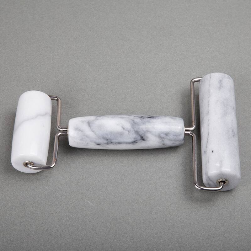 Creative Home White Marble Double Pastry Pie Roller