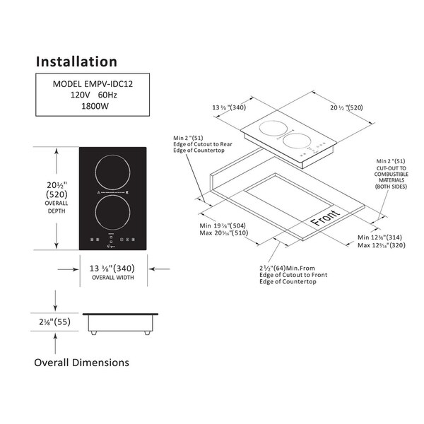 6 burner induction cooktop