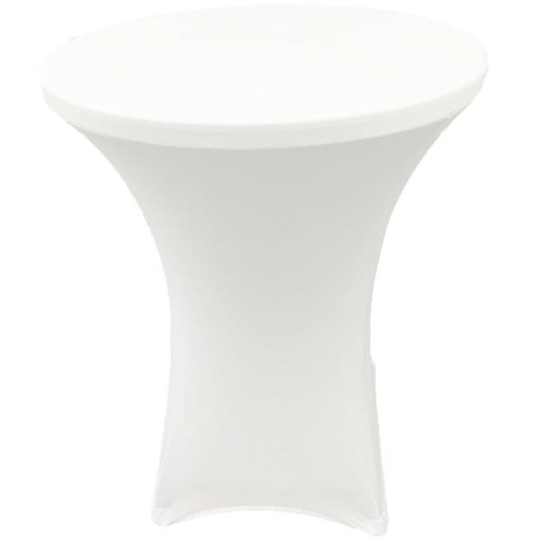 Cocktail Spandex Fitted Stretch Tablecloth 28" x 43" White