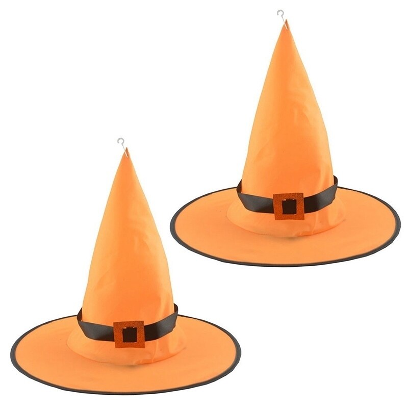 hanging witch hats with lights