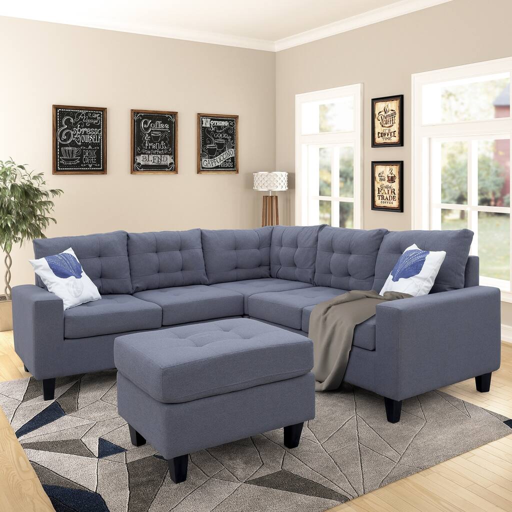 Copper Grove Sevan Symmetrical Sectional Sofa with Ottoman