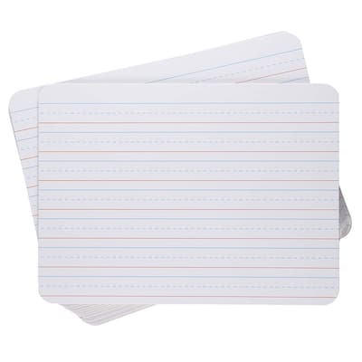 White Dry Erase Lapboards - 12-Pack Double Sided Plain and Lined Lap Board