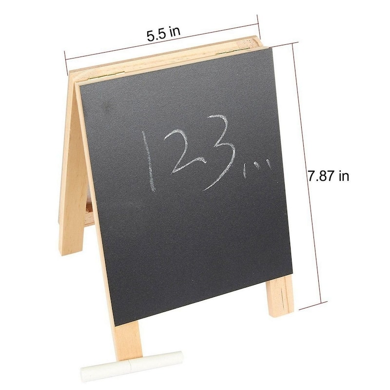 Double Sided Chalkboard Stand And Dry Erase Sign   Dual Wooden Tabletop