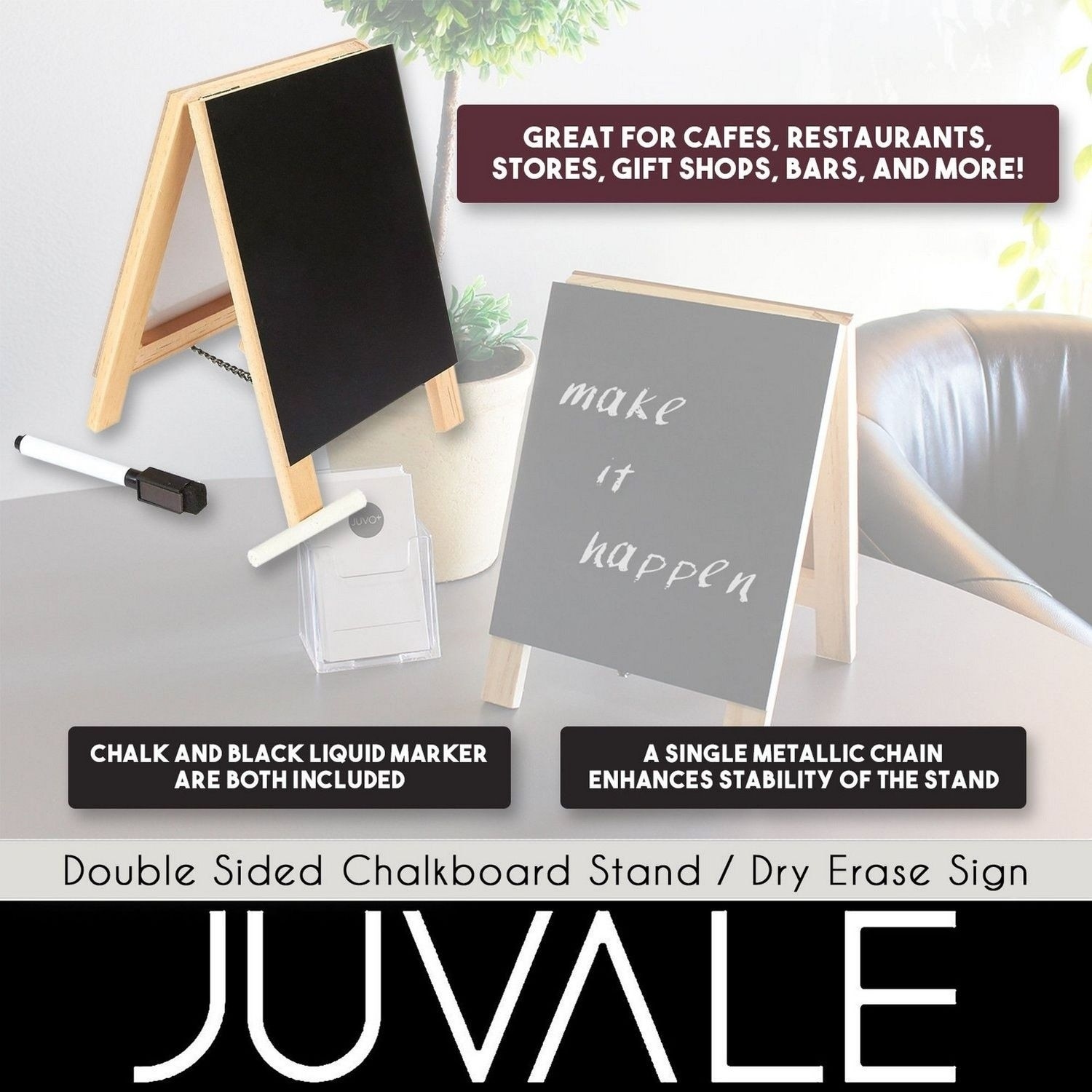 Juvale Double Sided Chalkboard Stand and Dry Erase Sign - Dual