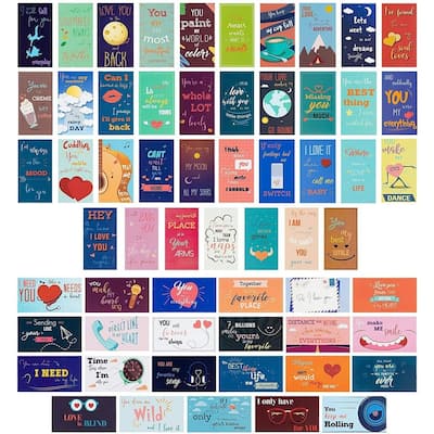 60-Pack Romantic Inspirational Lunch Box Love Notes for Husband Wife 2" x 3.5" - 2" x 3.5"